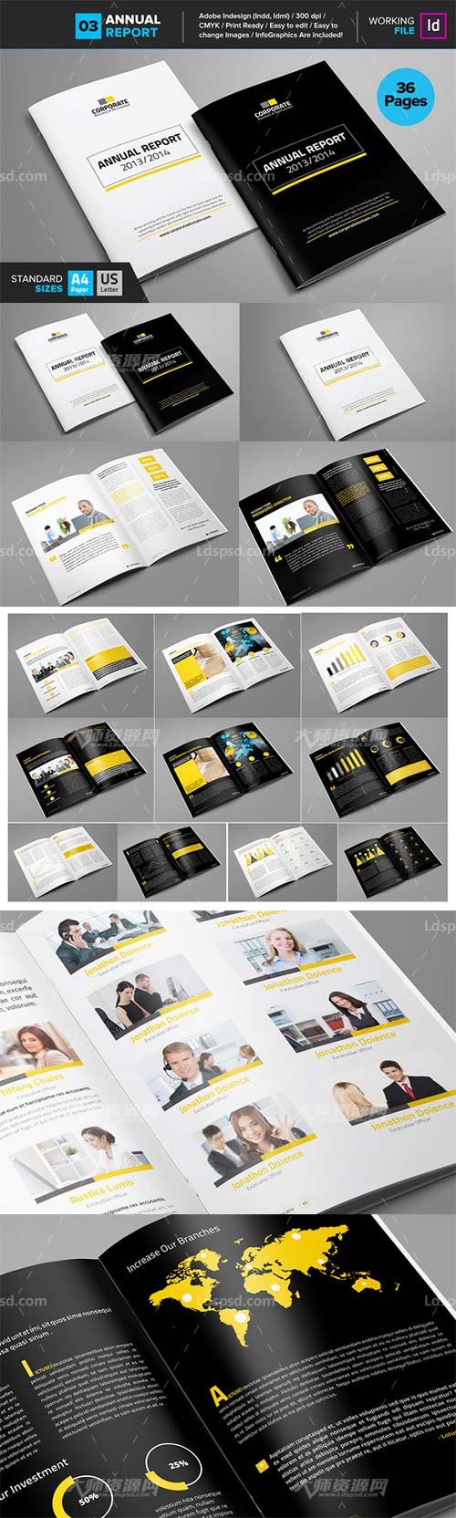 Clean Corporate Annual Report_V3,indesign模板－年终报刊(36页/通用型)